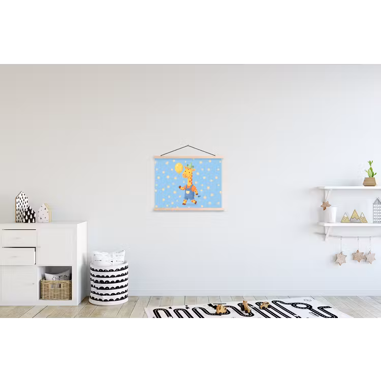 Stoffbild - Tiere – Giraffe – Luftballon – Party – Kinderzimmer — 2