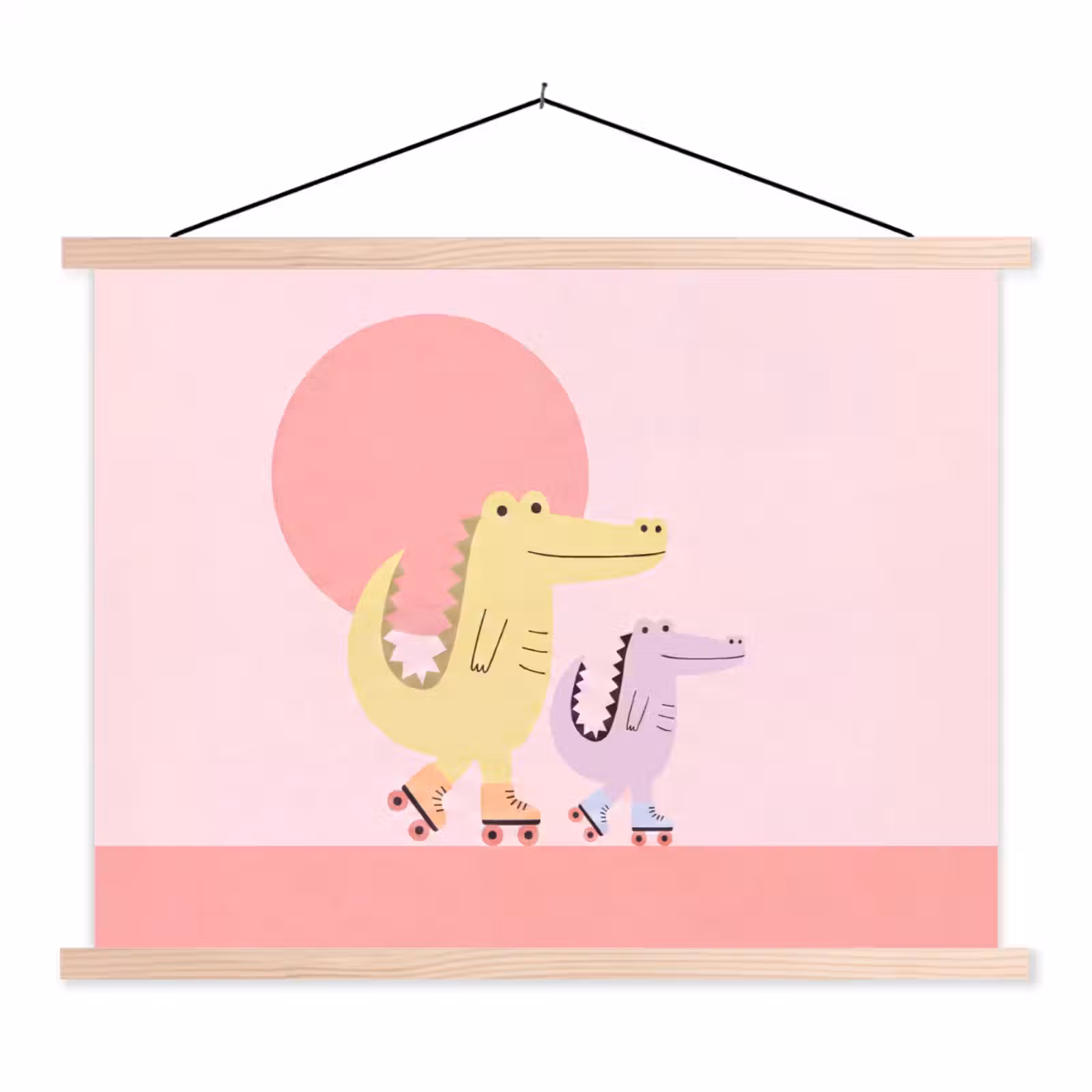 Stoffbild - Tiere – Skaten – Illustration – Verspielt – Rosa — 1