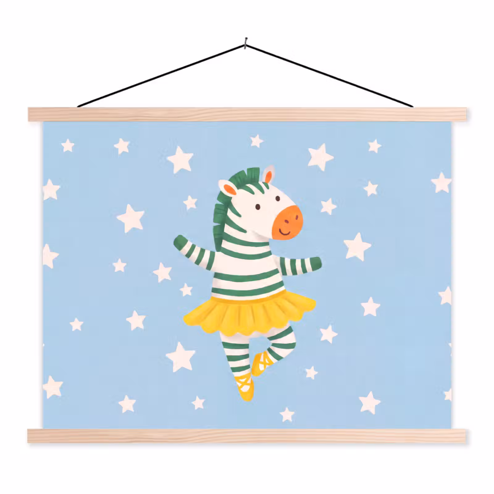 Stoffbild - Tiere – Tanz – Illustration – Kinderzimmer – Sterne — 1