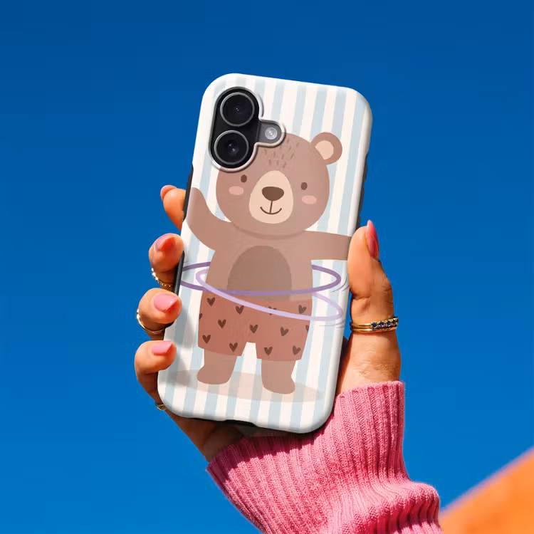 Handyhülle Toughcase - Bär – Reifen – Kinderzimmer – Illustration – Braun — 2