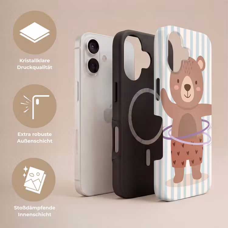 Handyhülle Toughcase - Bär – Reifen – Kinderzimmer – Illustration – Braun — 3