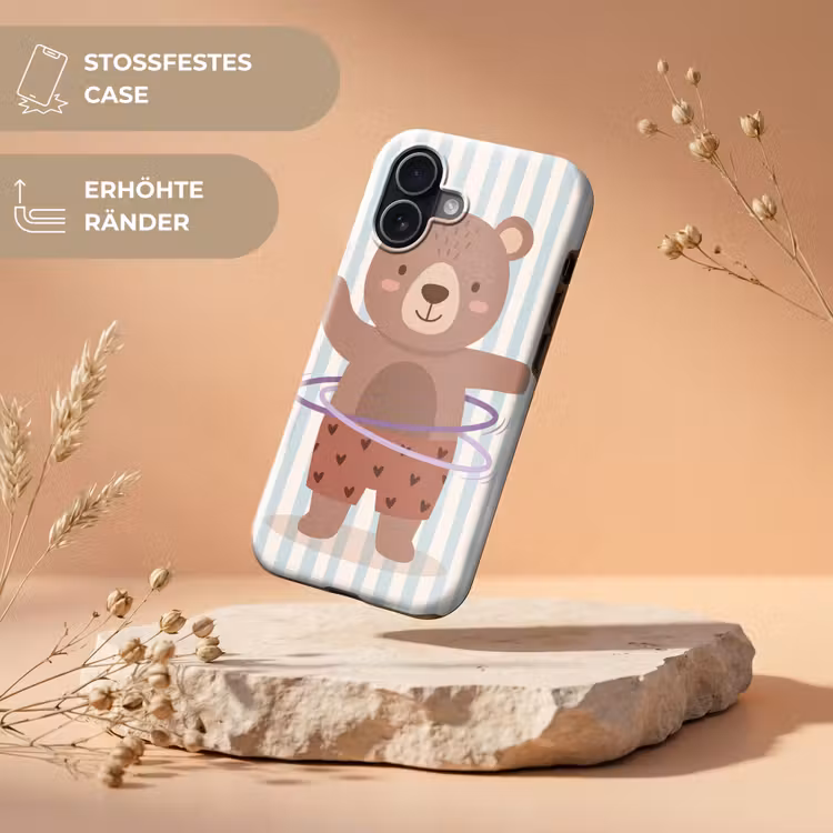 Handyhülle Toughcase - Bär – Reifen – Kinderzimmer – Illustration – Braun — 5