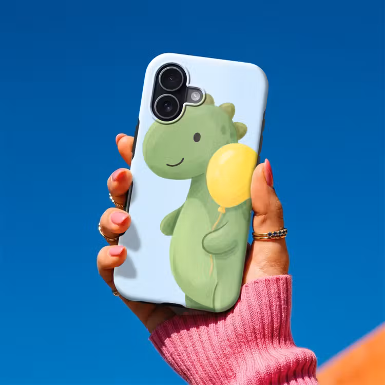 Handyhülle Toughcase - Dinosaurier – Luftballon – Kinderzimmer – Illustration – Grün — 2