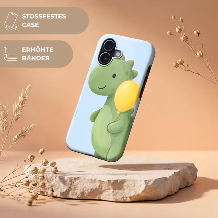 Handyhülle Toughcase - Dinosaurier – Luftballon – Kinderzimmer – Illustration – Grün — 5