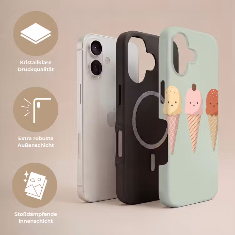 Handyhülle Toughcase - Eis – Eistüten – Essen – Illustration – Fröhlich — 3