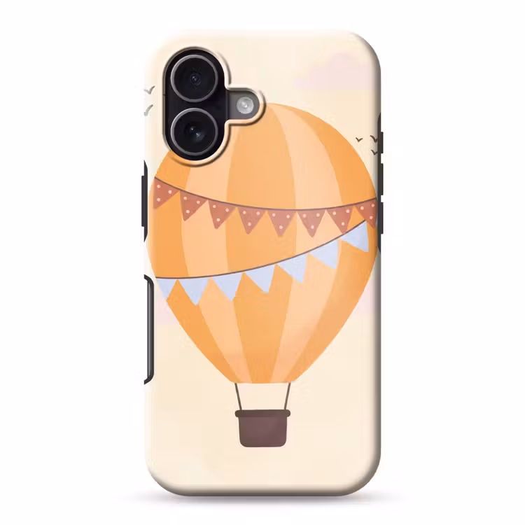 Handyhülle Toughcase - Heißluftballon – Girlanden – Abenteuer – Illustration – Orange — 1