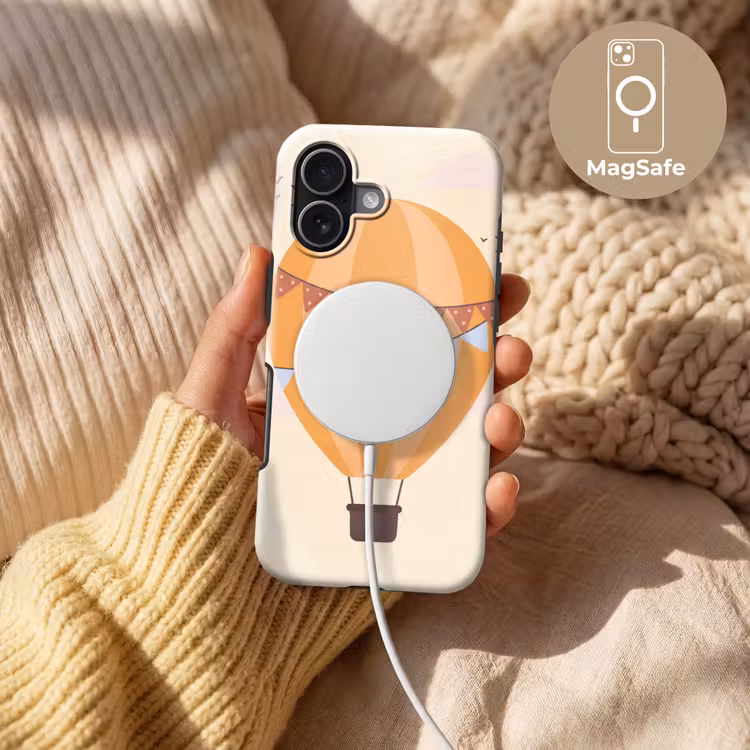 Handyhülle Toughcase - Heißluftballon – Girlanden – Abenteuer – Illustration – Orange — 8