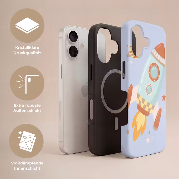 Handyhülle Toughcase - Rakete – Weltraum – Planet – Illustration — 3