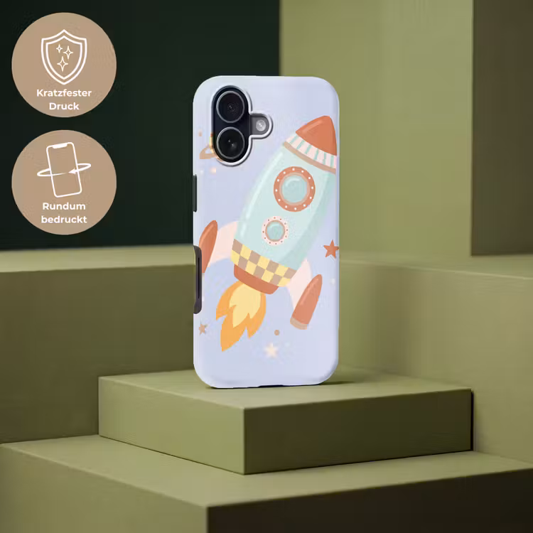Handyhülle Toughcase - Rakete – Weltraum – Planet – Illustration — 7