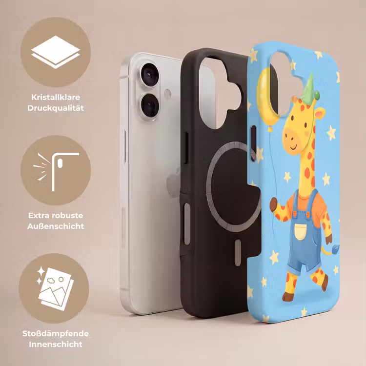 Handyhülle Toughcase - Tiere – Giraffe – Luftballon – Party – Kinderzimmer — 3