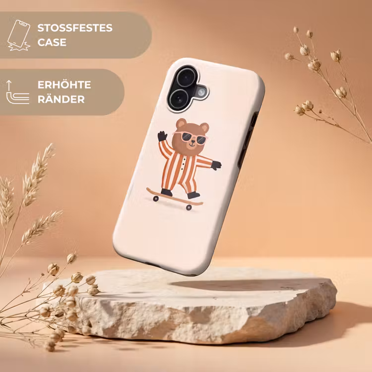 Handyhülle Toughcase - Tiere – Skateboard – Spiel – Zeichentrick – Rosa — 5