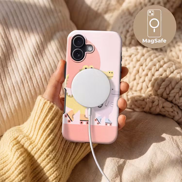 Handyhülle Toughcase - Tiere – Skaten – Illustration – Verspielt – Rosa — 8