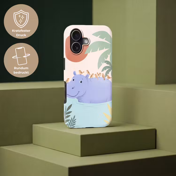Handyhülle Toughcase - Tiere – Vogel – Wasser – Natur – Illustration — 7