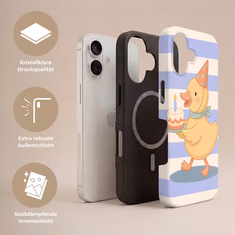 Handyhülle Toughcase - Vogel – Fest – Torte – Kinder – Illustration — 3