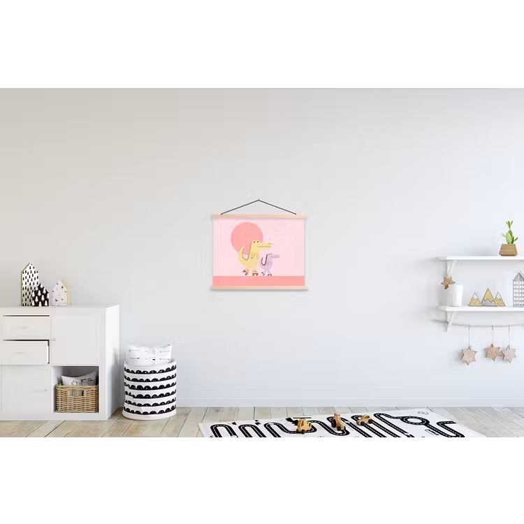 Stoffbild - Tiere – Skaten – Illustration – Verspielt – Rosa — 2