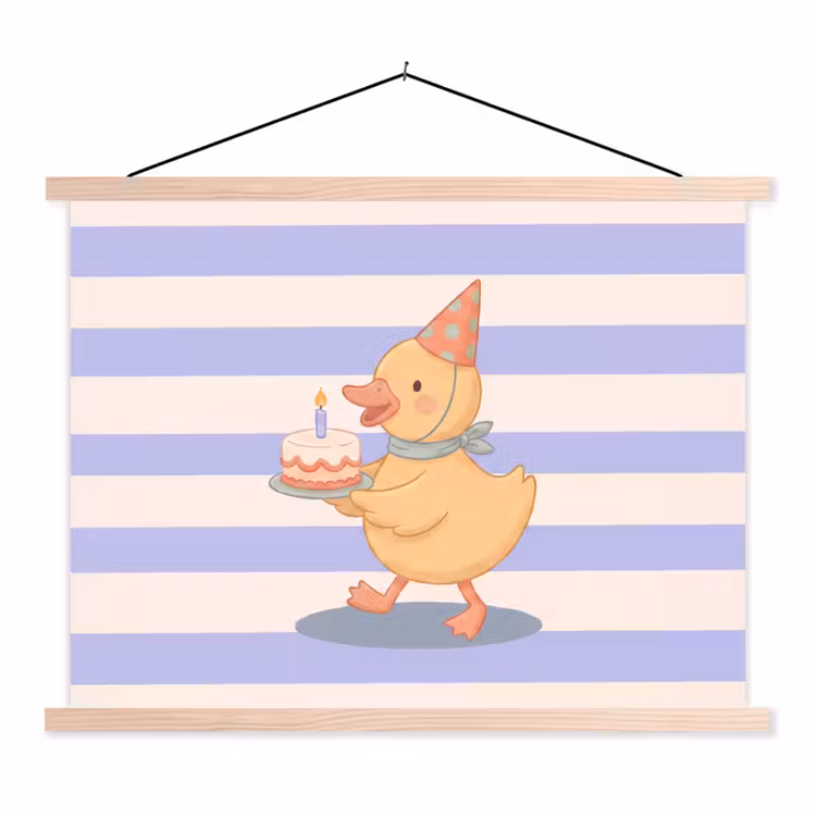Stoffbild - Vogel – Fest – Torte – Kinder – Illustration — 1
