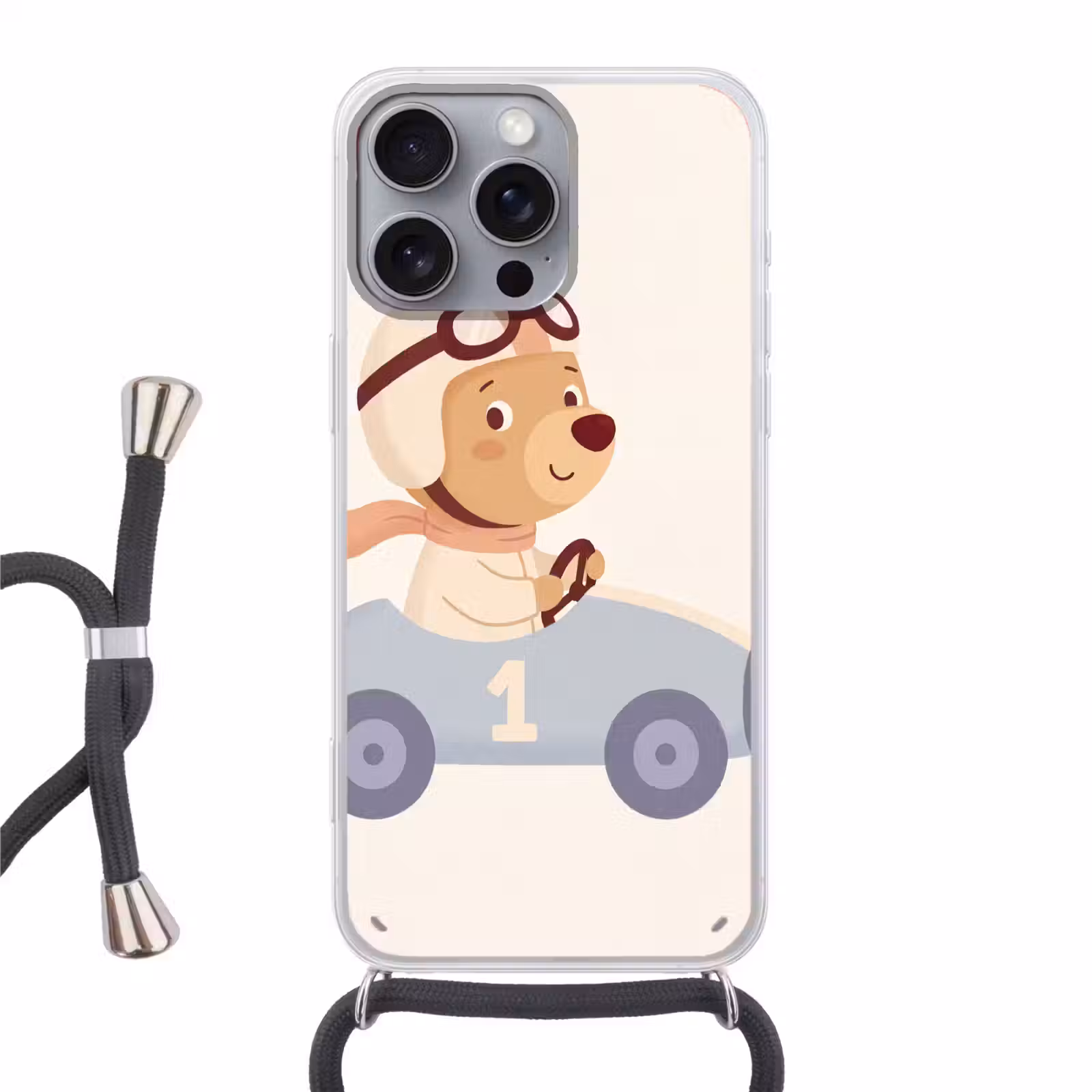Handyhülle mit Band - Bär – Auto – Kinderzimmer – Cartoon – Verspielt — 1
