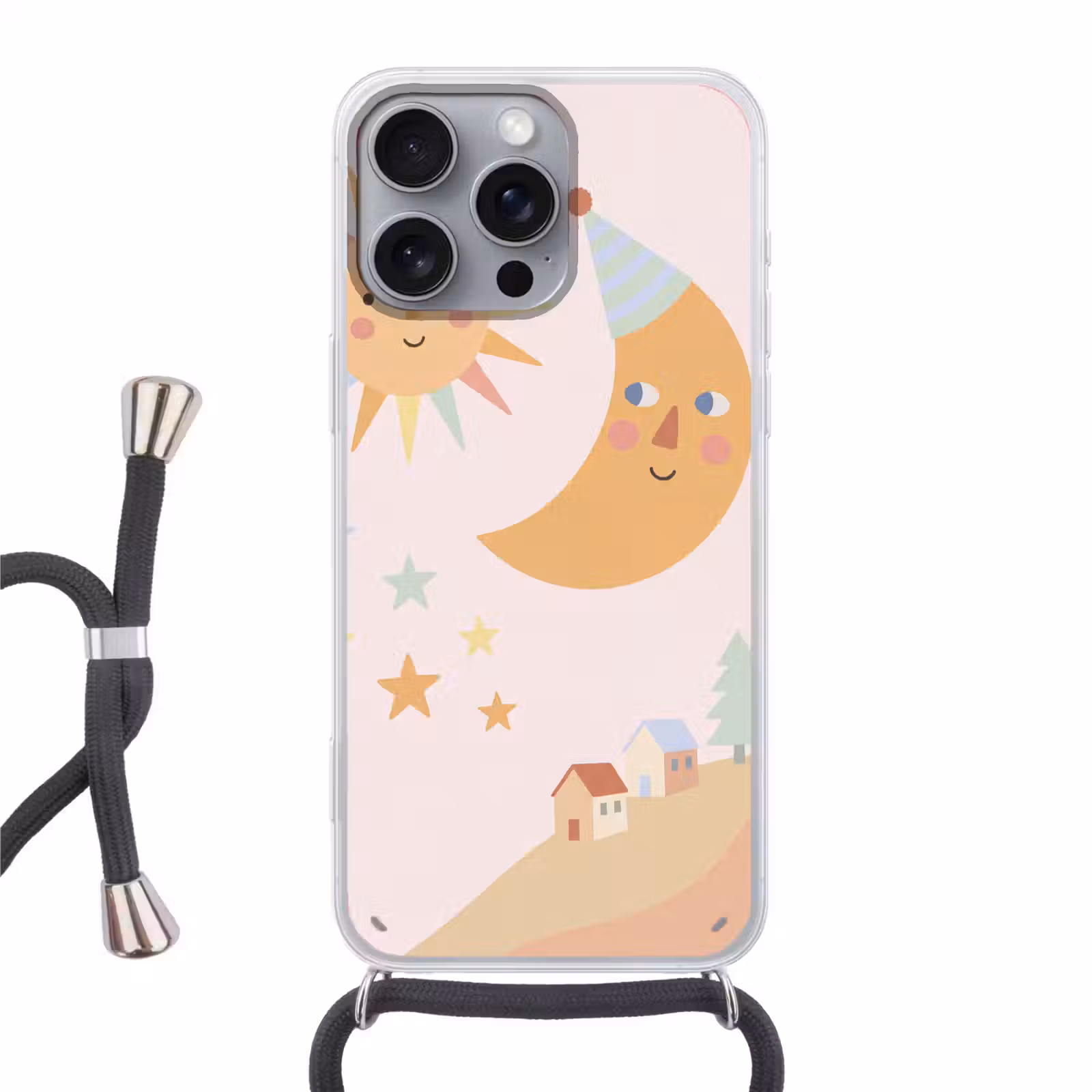 Handyhülle mit Band - Sonne – Mond – Sterne – Kinderzimmer – Pastell — 1