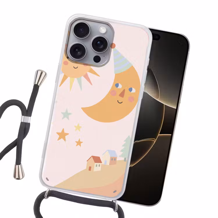 Handyhülle mit Band - Sonne – Mond – Sterne – Kinderzimmer – Pastell — 5