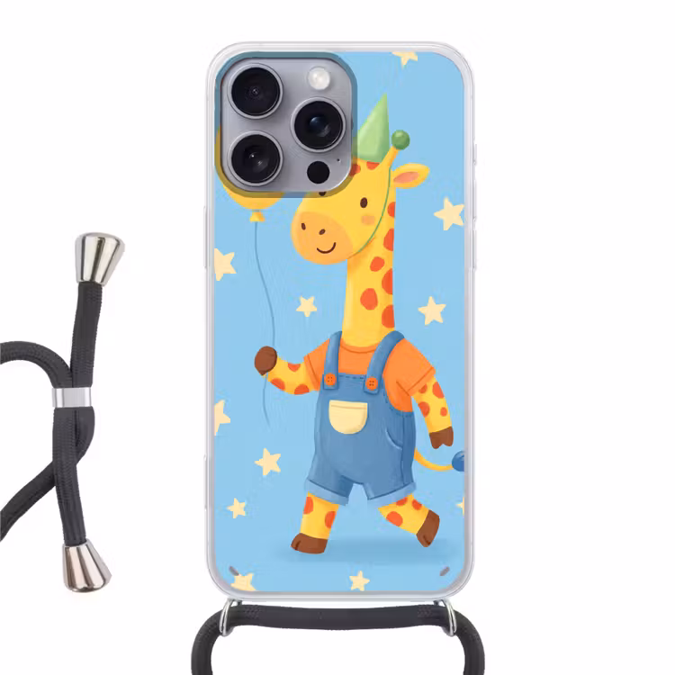 Handyhülle mit Band - Tiere – Giraffe – Luftballon – Party – Kinderzimmer — 1