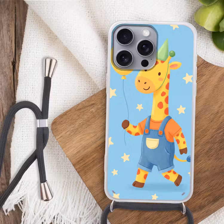 Handyhülle mit Band - Tiere – Giraffe – Luftballon – Party – Kinderzimmer — 3