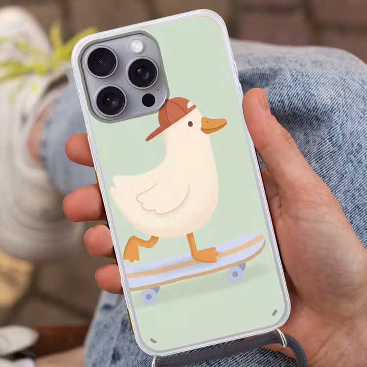 Handyhülle mit Band - Vogel – Skateboard – Tiere – Cartoon – Verspielt — 2