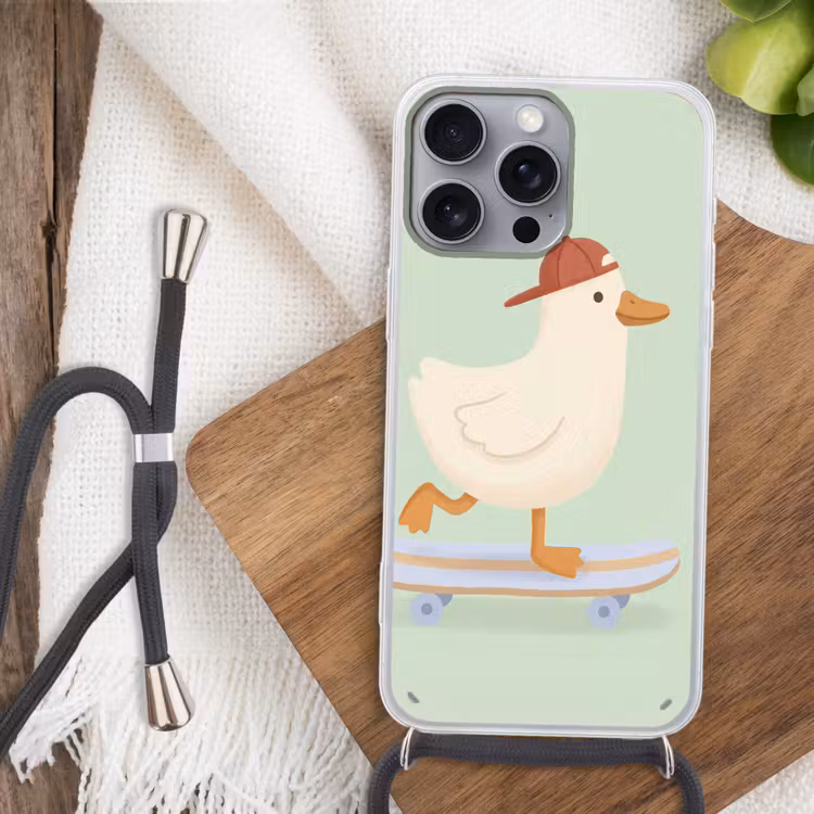 Handyhülle mit Band - Vogel – Skateboard – Tiere – Cartoon – Verspielt — 3
