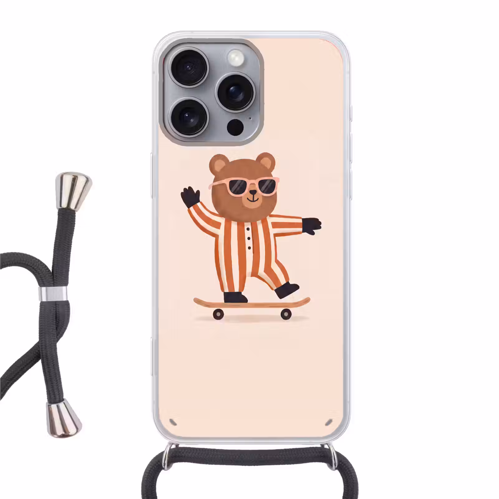 Handyhülle mit Band - Tiere – Skateboard – Spiel – Zeichentrick – Rosa — 1