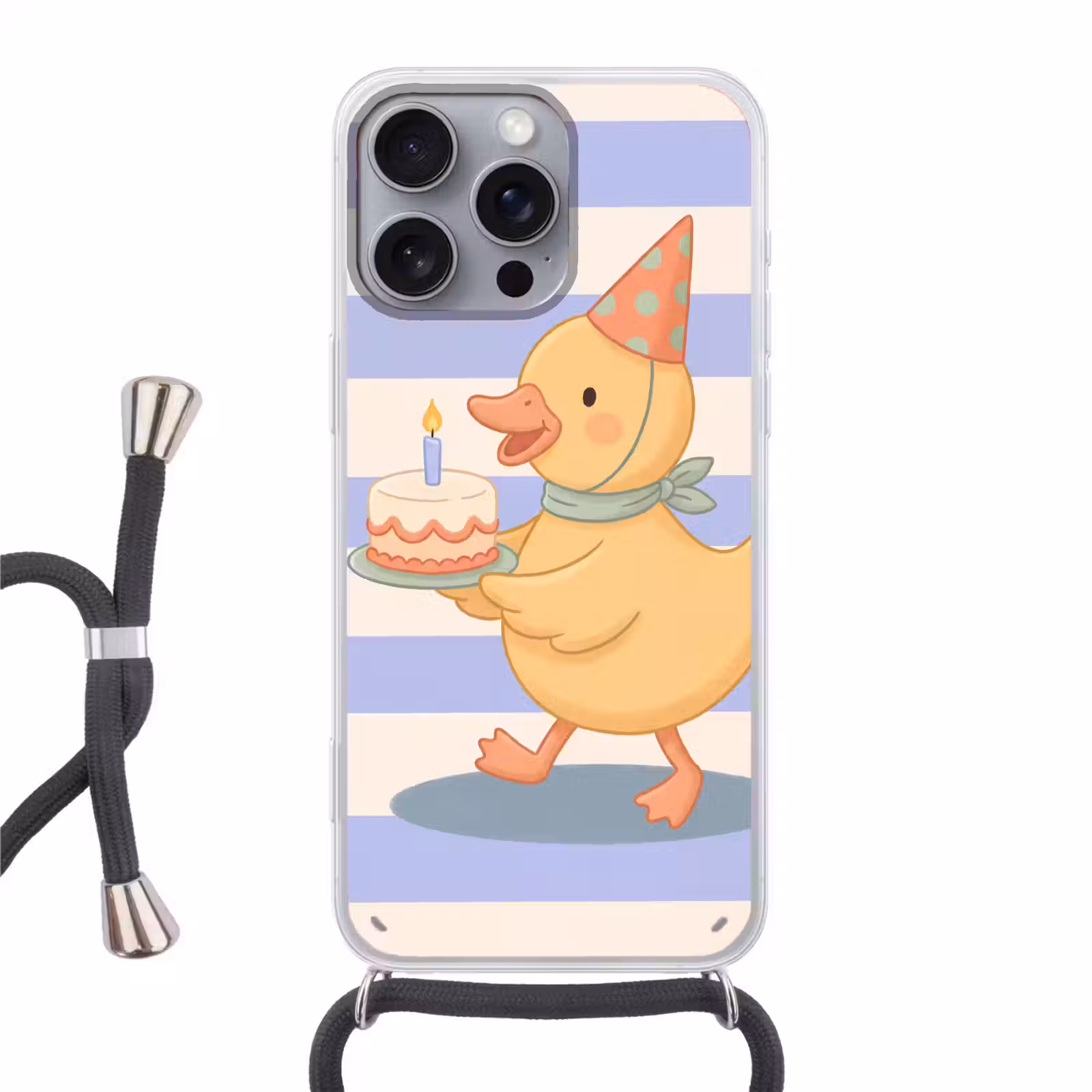 Handyhülle mit Band - Vogel – Fest – Torte – Kinder – Illustration — 1
