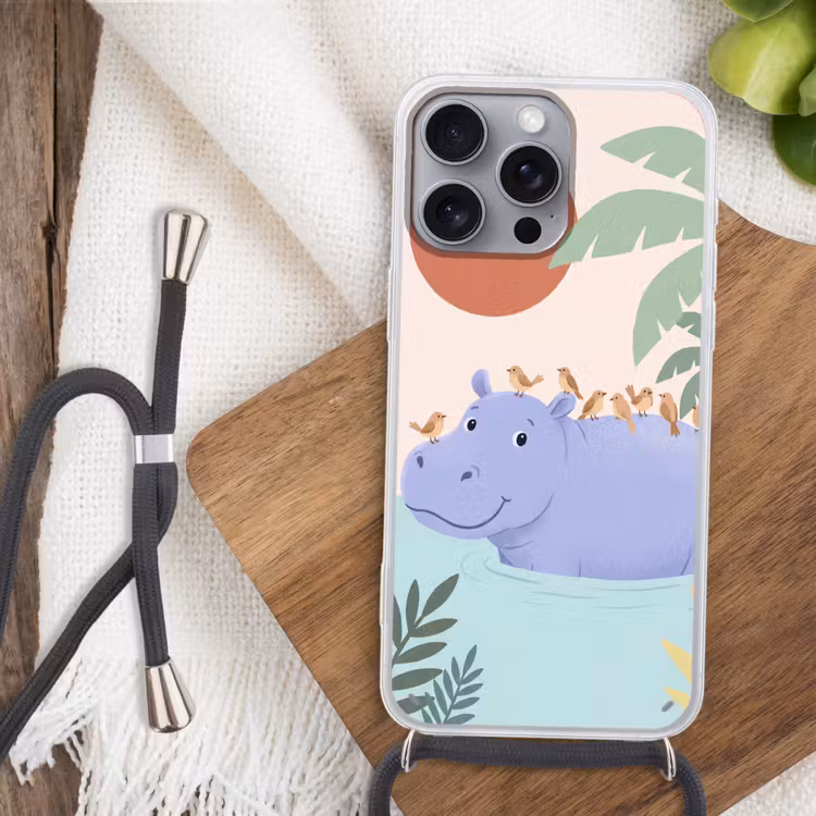Handyhülle mit Band - Tiere – Vogel – Wasser – Natur – Illustration — 3