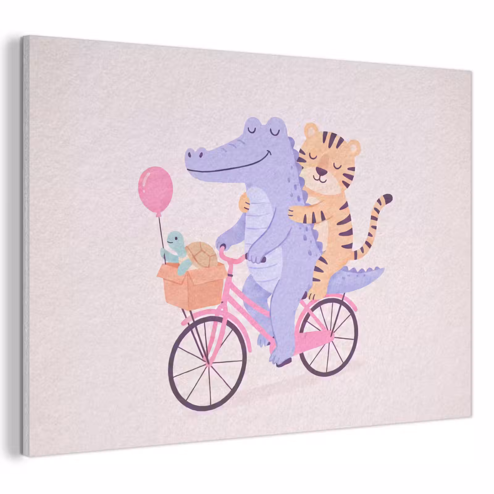 Akustikbild - Tiere – Fahrrad – Freundschaft – Illustration – Rosa — 1
