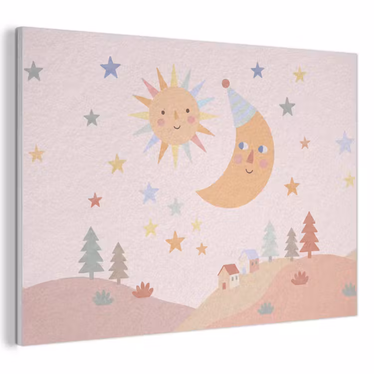 Akustikbild - Sonne – Mond – Sterne – Kinderzimmer – Pastell — 1