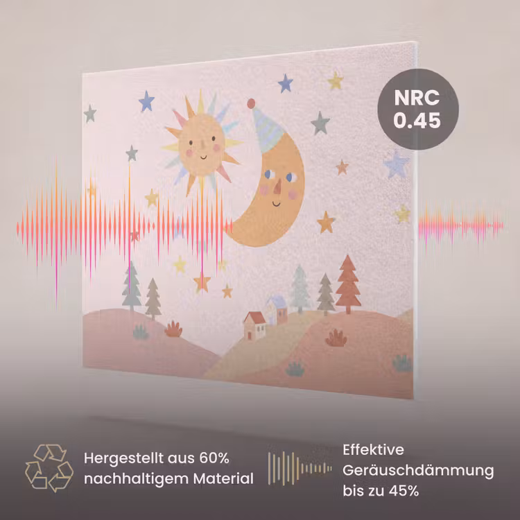 Akustikbild - Sonne – Mond – Sterne – Kinderzimmer – Pastell — 3