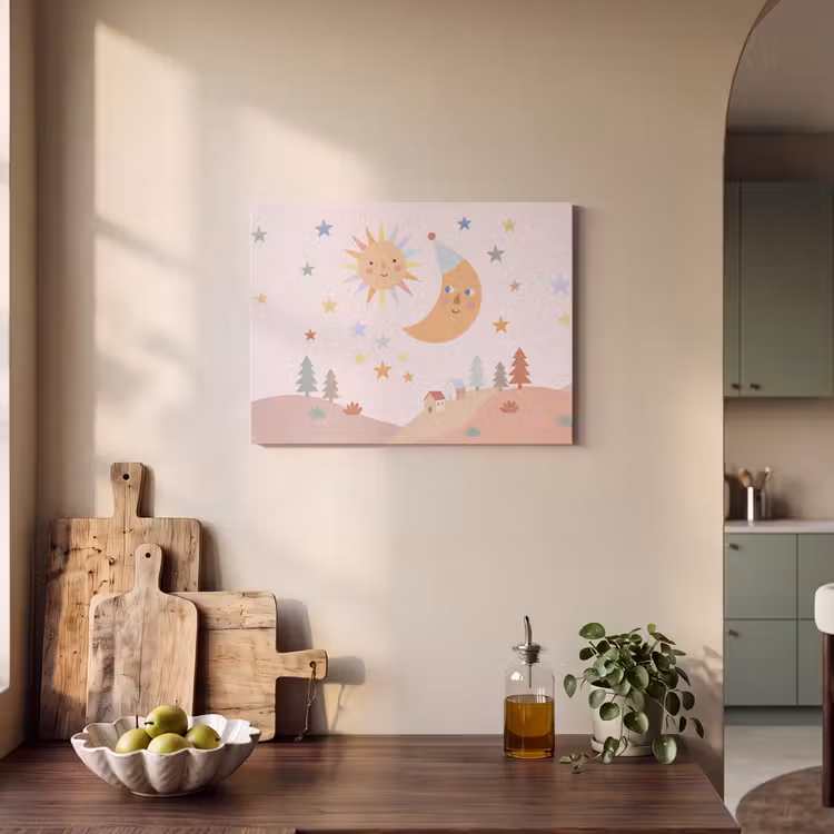 Akustikbild - Sonne – Mond – Sterne – Kinderzimmer – Pastell — 4