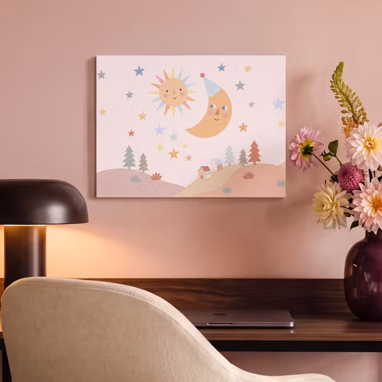 Akustikbild - Sonne – Mond – Sterne – Kinderzimmer – Pastell — 6
