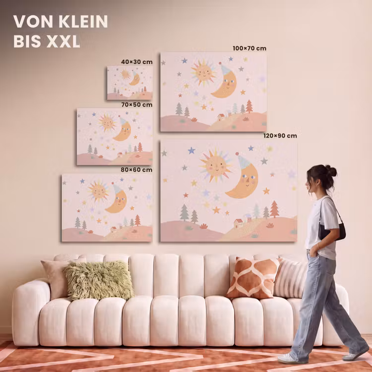 Akustikbild - Sonne – Mond – Sterne – Kinderzimmer – Pastell — 7