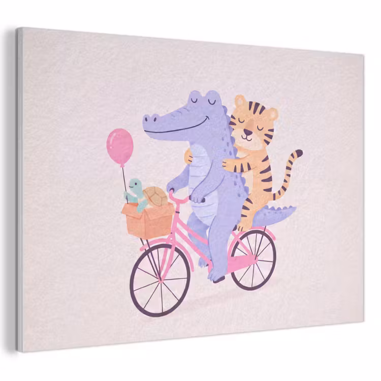 Akustikbild - Tiere – Fahrrad – Freundschaft – Illustration – Rosa — 1