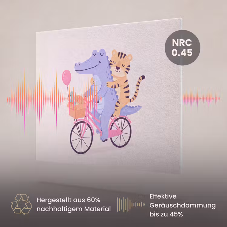 Akustikbild - Tiere – Fahrrad – Freundschaft – Illustration – Rosa — 3