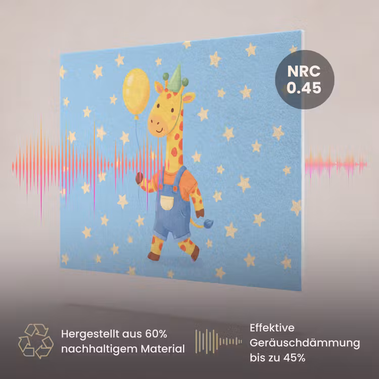 Akustikbild - Tiere – Giraffe – Luftballon – Party – Kinderzimmer — 3