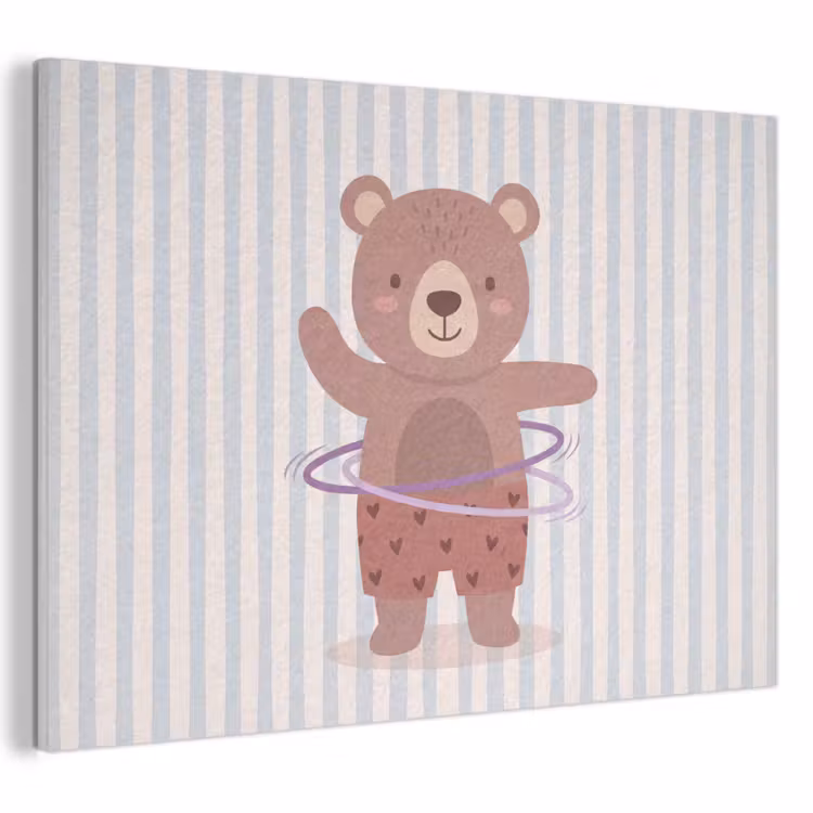 Akustikbild - Bär – Reifen – Kinderzimmer – Illustration – Braun — 1