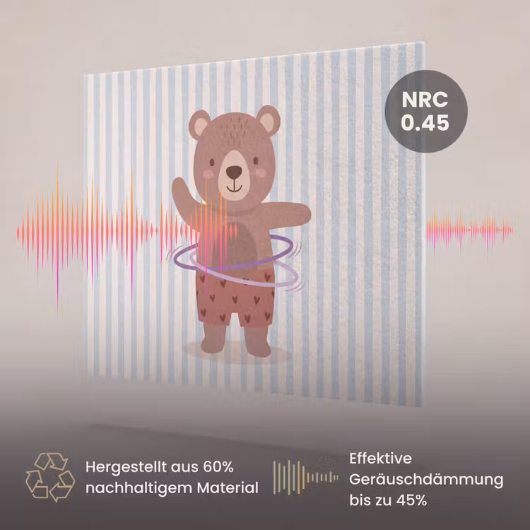 Akustikbild - Bär – Reifen – Kinderzimmer – Illustration – Braun — 3