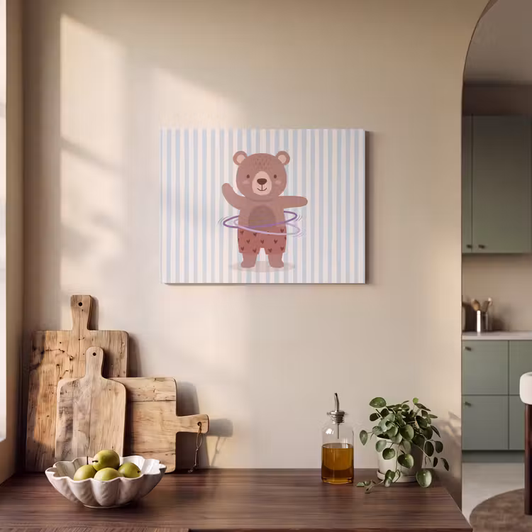 Akustikbild - Bär – Reifen – Kinderzimmer – Illustration – Braun — 4