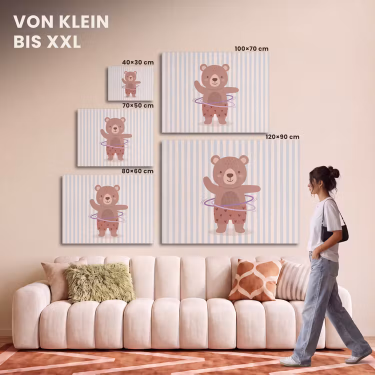 Akustikbild - Bär – Reifen – Kinderzimmer – Illustration – Braun — 7