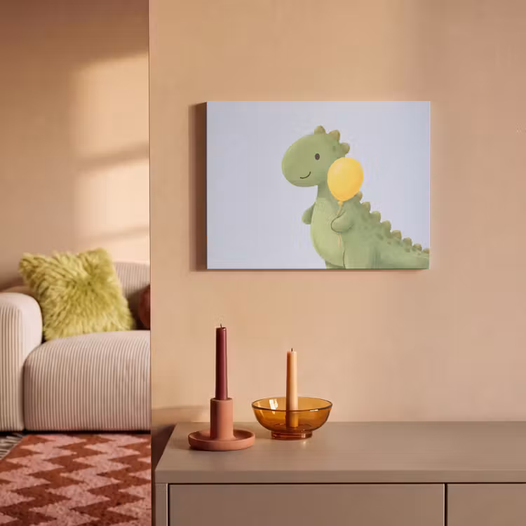 Akustikbild - Dinosaurier – Luftballon – Kinderzimmer – Illustration – Grün — 2