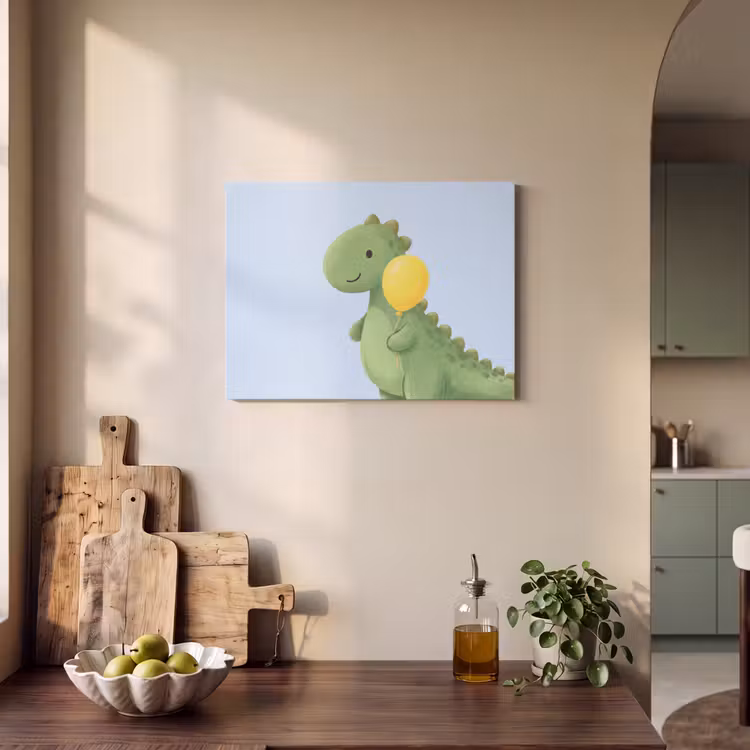Akustikbild - Dinosaurier – Luftballon – Kinderzimmer – Illustration – Grün — 4