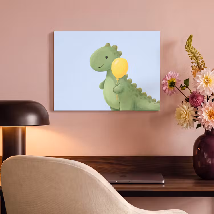 Akustikbild - Dinosaurier – Luftballon – Kinderzimmer – Illustration – Grün — 6