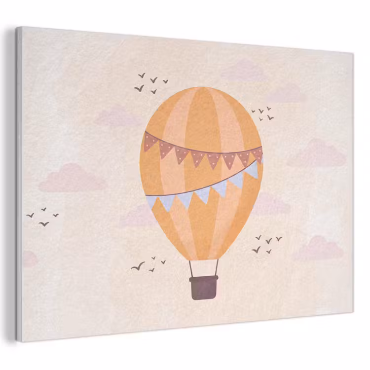 Akustikbild - Heißluftballon – Girlanden – Abenteuer – Illustration – Orange — 1
