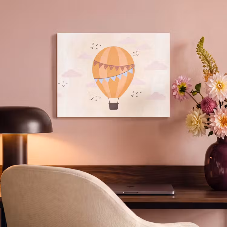 Akustikbild - Heißluftballon – Girlanden – Abenteuer – Illustration – Orange — 6