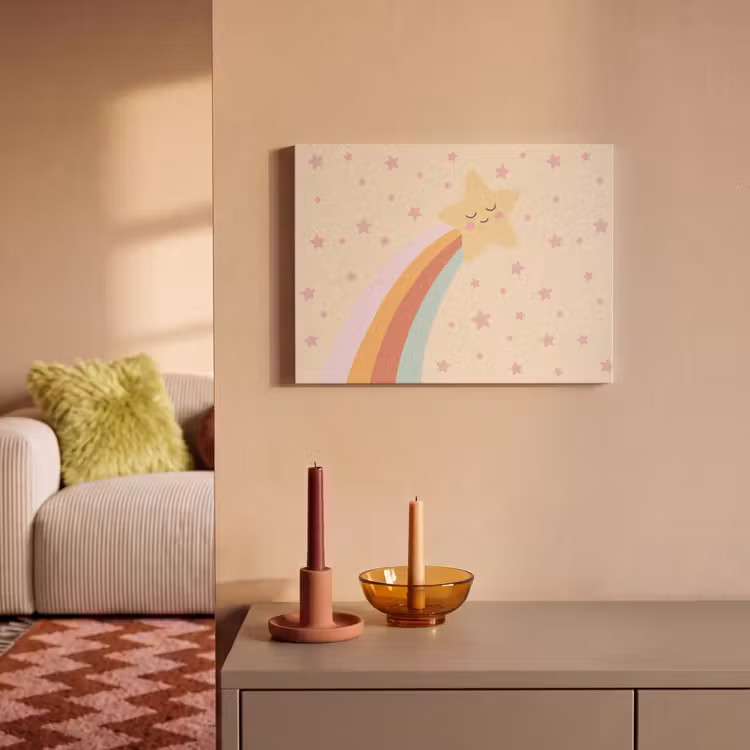 Akustikbild - Stern – Regenbogen – Nacht – Illustration – Pastell — 2