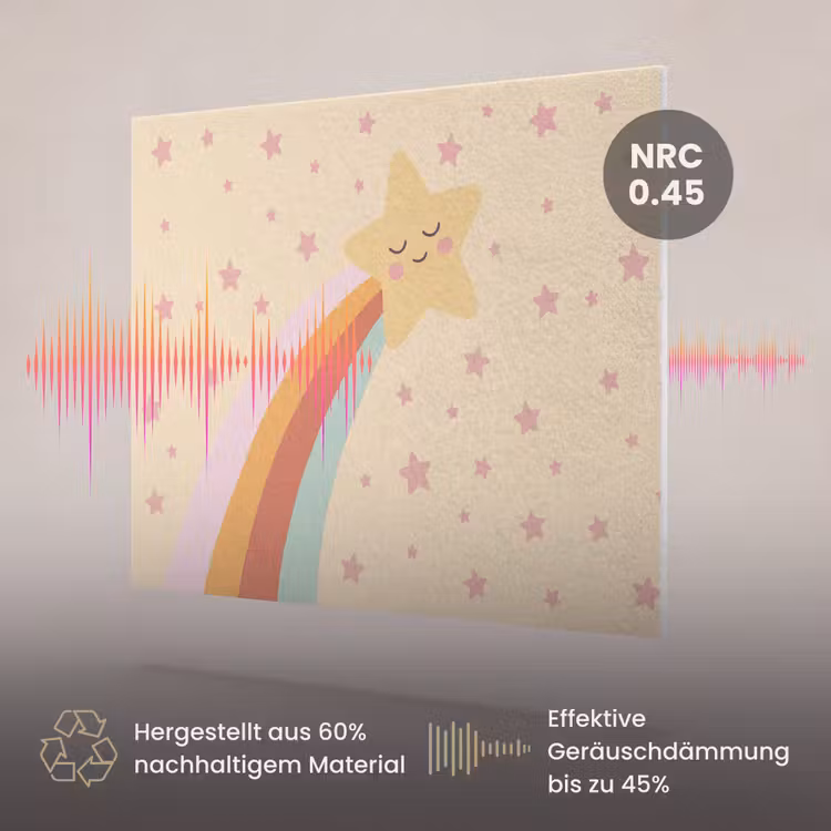 Akustikbild - Stern – Regenbogen – Nacht – Illustration – Pastell — 3